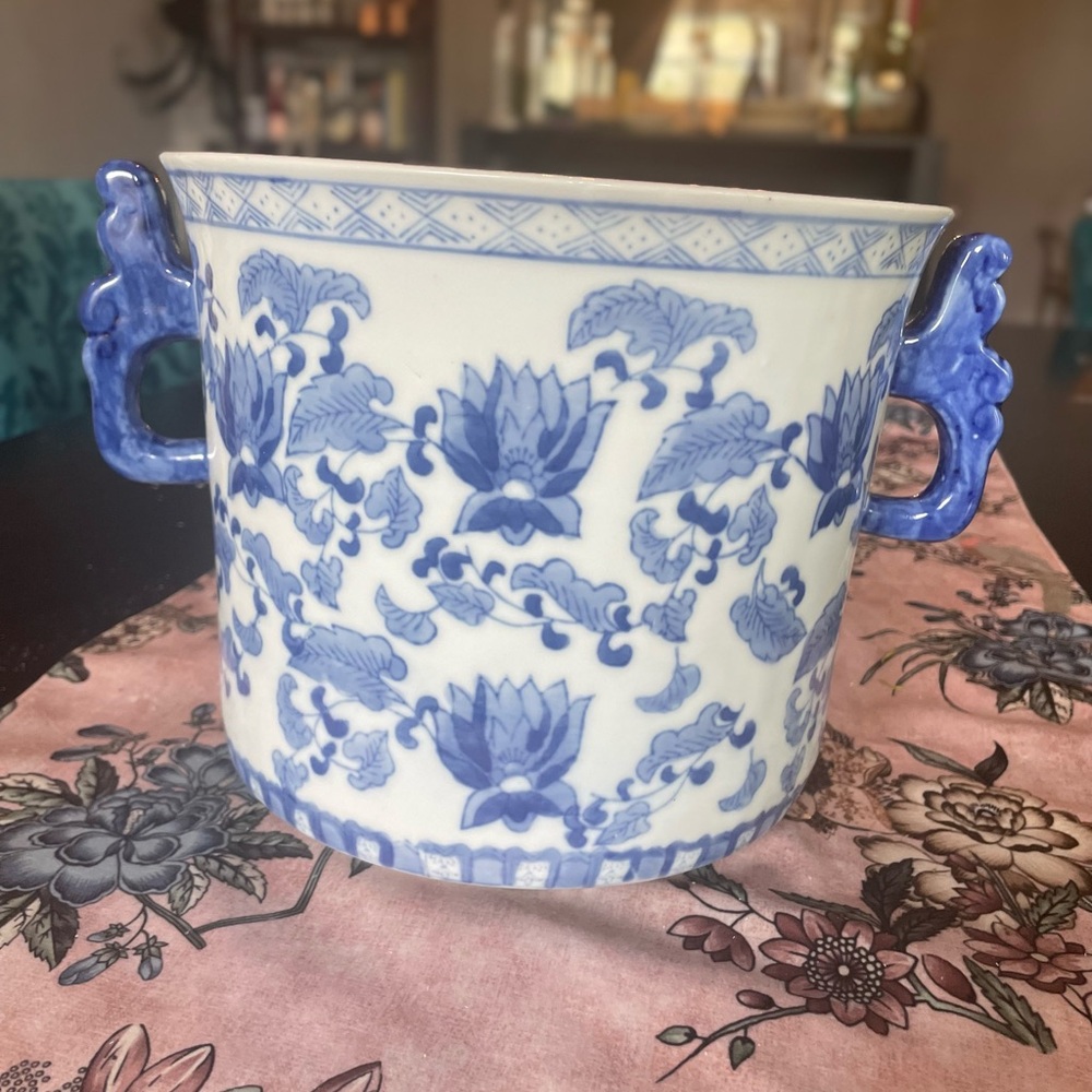 Vintage blue planter